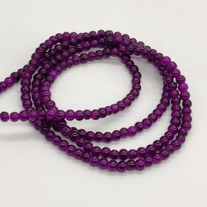 Glass beads, Round, Plain, 4mm, Dark Purple