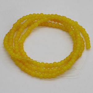 Glass beads, Round, Plain, 4mm, Yellow