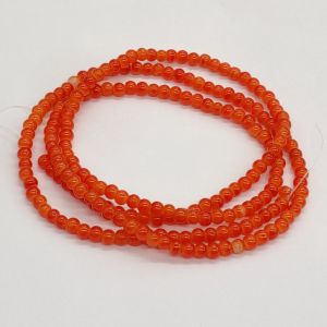 Glass beads, Round, Plain, 4mm, Orange