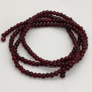 Glass Beads, 4mm, Round, Dark Maroon