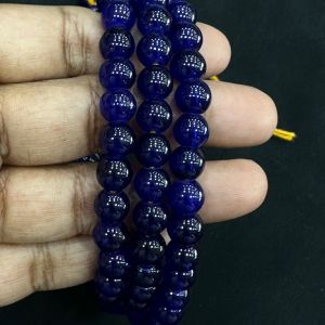 8mm, Glass Beads, Round, Dark Blue