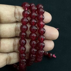 8mm, Glass Beads, Round, Maroon