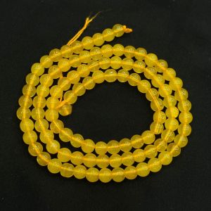 8mm, Glass Beads, Round, Yellow