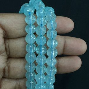 8mm, Glass Beads, Round, Sky Blue