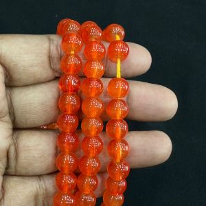 8mm, Glass Beads, Round, Orange