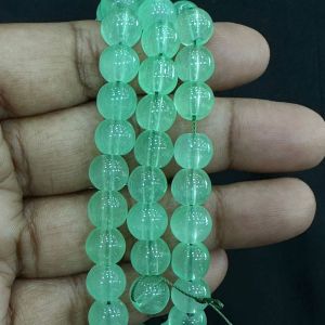 8mm, Glass Beads, Round, Light Green