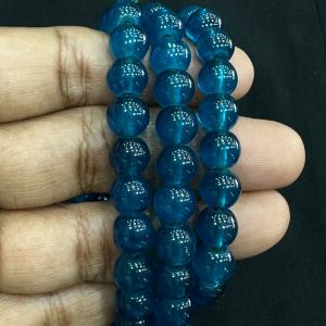 8mm, Glass Beads, Round, Peacock Blue