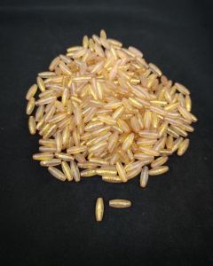 Pack of 50 pieces, Glass Bead Barrel shaped Beads, 4X12mm, MariGold Double Tone