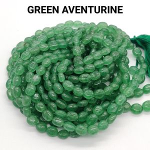Natural Gemstone Beads, Green Aventurine, oval ,6 to 8 mm