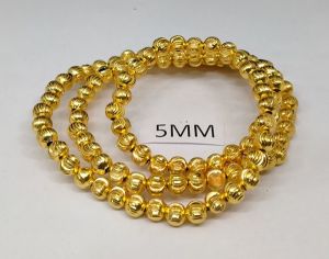 Gold Spacer, Micro Gold Plated, Round, 5mm