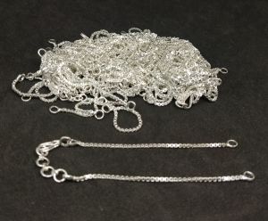 Hook and eye Clasp (Connector Chain), Sliver , 6 inches long