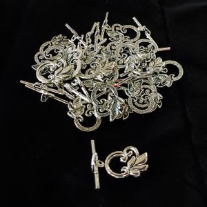 Toggle clasp, Sliver, Flower Shape ,Pack of 10 sets