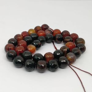 Onyx Beads, 10mm, Round, Black And Brown Shade