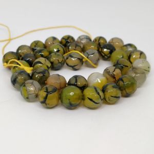 Onyx Beads, 10mm, Round, Yellow Double Shade