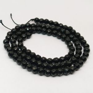 Agate Beads, 4mm, Round, Black
