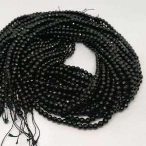 Agate Beads, 4mm, Round, Black