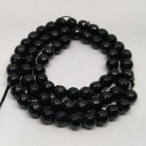 Agate Beads, 6mm, Round, Black