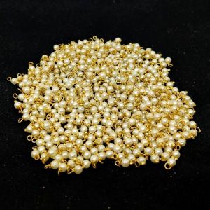 Pearl Loreals, 3mm With Gold Finish, Microplated, Pack Of 10 Gms
