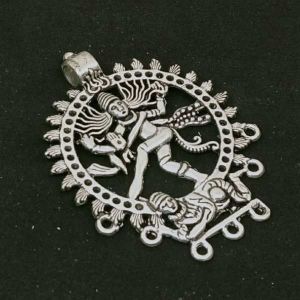 Antique Silver Metal Pendant, Nataraja