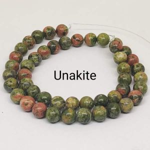 Natural Gemstone Beads, 8mm, Unakite