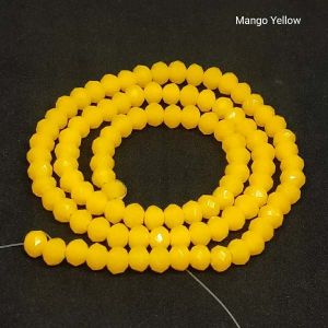 Glass Opaque Crystals, Rondelle, 6mm, Mango Yellow