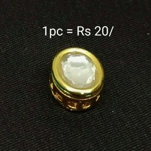 Kundan Stone Beads, (Teardrop), 10x12mm, Sold By 1 Pc