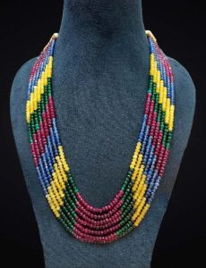 7 Layer Agate Necklace, Multicolor