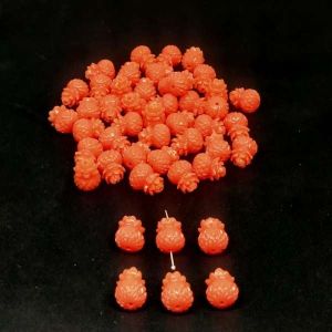 Synthetic Coral Beads, Pineapple, Peach, Pack Of 6 Pcs