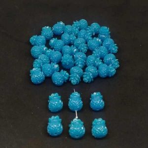 Synthetic Coral Beads, Pineapple, Blue, Pack Of 6 Pcs