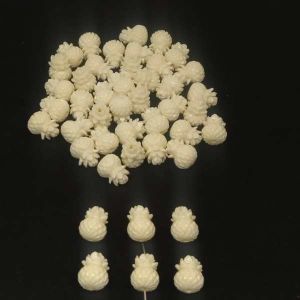 Synthetic Coral Beads, Pineapple, Cream, Pack Of 6 Pcs
