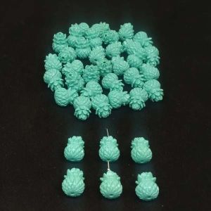 Synthetic Coral Beads, Pineapple, Sky Blue, 1 pair