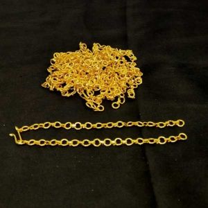 Hook And Eye Clasp (Connector Chain - 16 Rings), Gold, 8 Inches