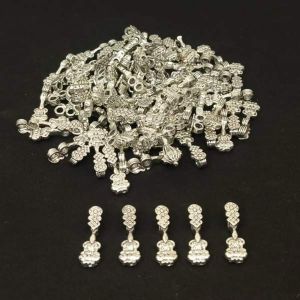 Antique Silver Metal Charms, Lakshmi, Pack Of 20 Pcs