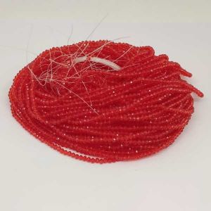 Glass Crystal, Rondelle, 2mm, Red