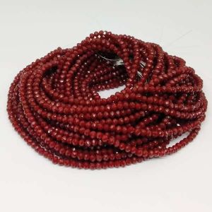 Glass Opaque Crystal, 3mm, Rondelle, Maroon