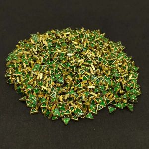 Kundan Stones, 5mm, Triangle, Pack Of 10 Gms, Green