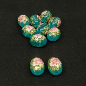 Japanese Beads, Oval, Sky Blue And Pink