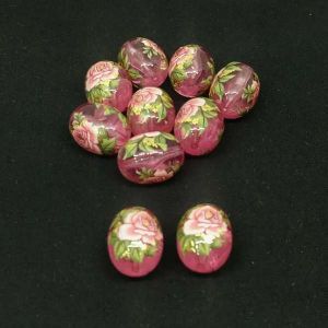 Japanese Beads, Oval, Pink