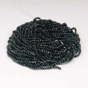 Glass Crystal, Rondelle, 3mm, Black