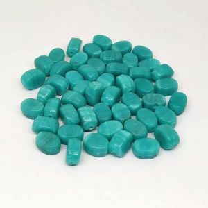 Opaque Oval Glass Beads, Pack Of 50 Pcs, Spring Green