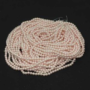 Shell Pearl, 3mm, Round, Rose Gold Pink