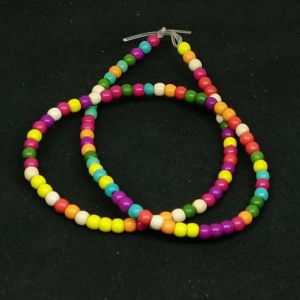 Turquoise beads, Round, 3 to 4mm, Multicolor 