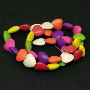 Synthetic Turquoise Multicolour Heart