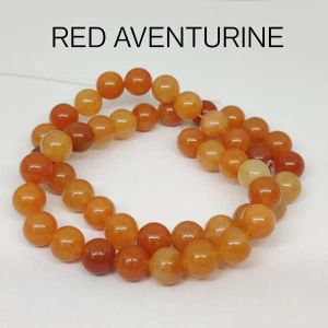 Natural Gemstone Beads, 8mm Round, Red Aventurine