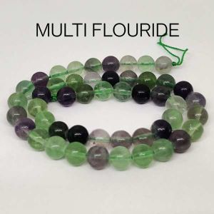 Natural Gemstone Beads, 8mm Round, Multi (Flouride)