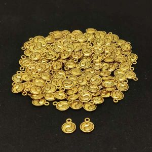 Antique Gold Charms, (Round), Pack Of 25 Gms