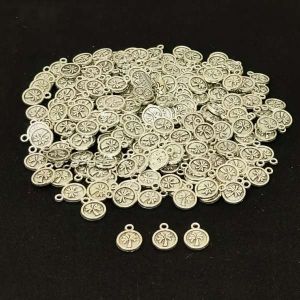 Antique Silver Charms, (Round) Tree, Pack Of 25 Gms