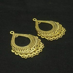 Earring Connector, Antique Gold, (Teardrop)