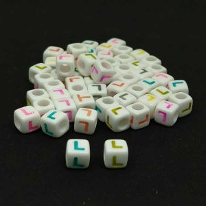 Alphabet Beads, Acrylic, Letter (L), Sold By 1 Piece