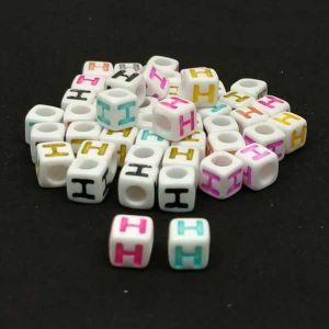Alphabet Beads, Acrylic, Letter (H), Sold By 1 Piece